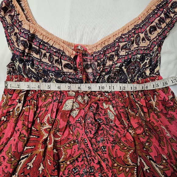 Free People strawberry combo boho print tunic or dress size small - Picture 7 of 7